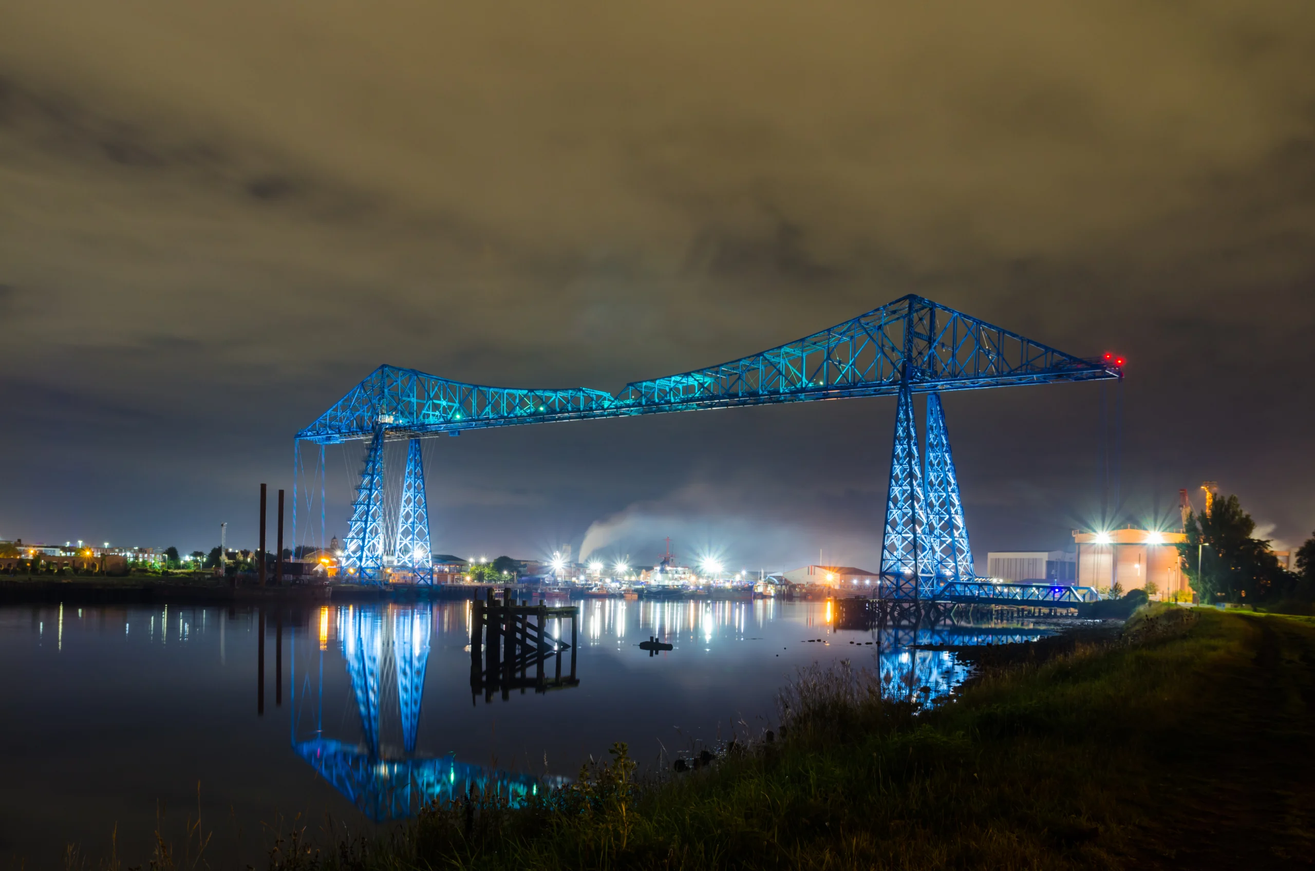 The,Tees,Transporter,Bridge,(1911),,Situated,On,The,Rivertees,Between